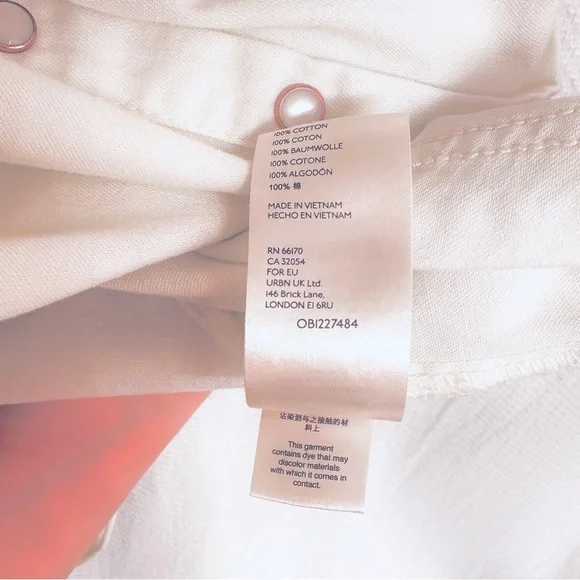 Free People Cotton Cream Denim Dress with pearl snap Detail oversized jacket. - Picture 8 of 12